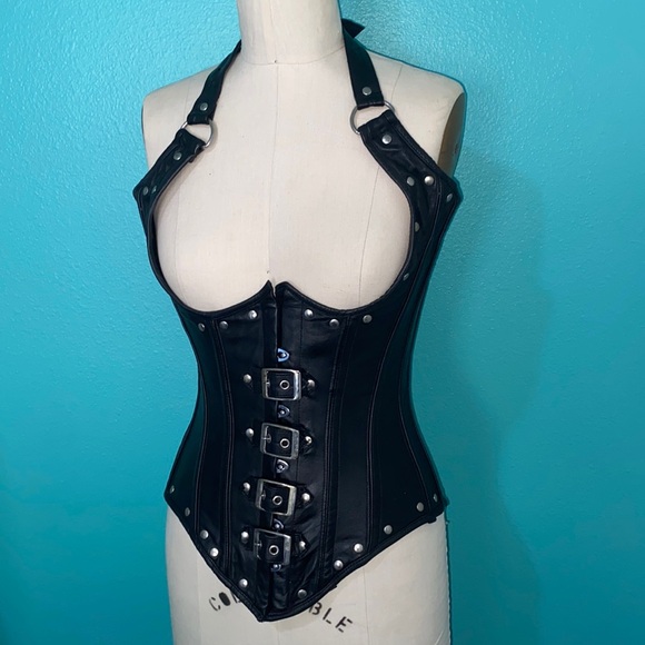 LEATHER UNDERBUST CORSET - Picture 1 of 7